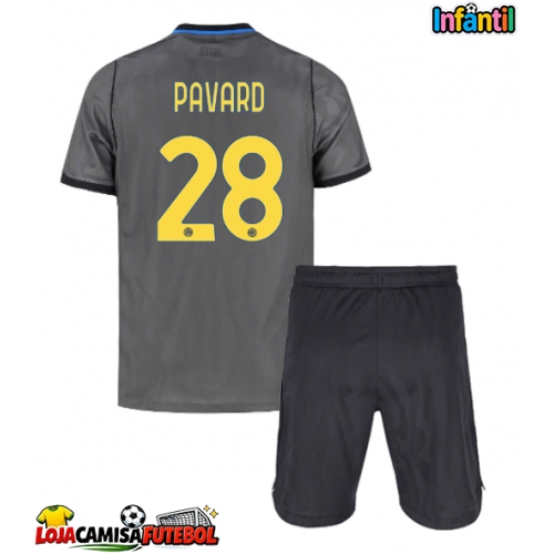 Camisa de Futebol Inter Milan Benjamin Pavard #28 Equipamento Alternativo Infantil 2026-27 Manga Curta (+ Calças curtas)